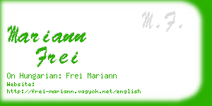 mariann frei business card